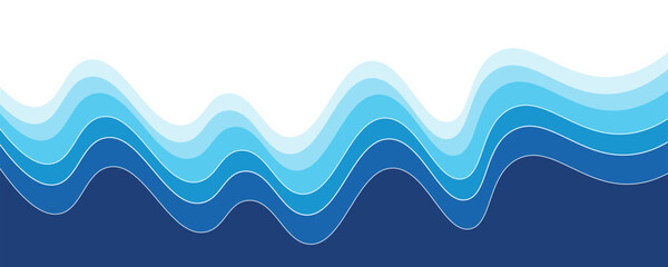 Fototapeta premium Blue ocean wave background wallpaper vector image. Illustration of graphic wave design for backdrop or presentation