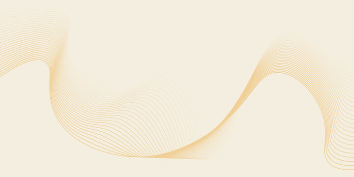 Vector beige luxury background with gold lines. Elegant wave modern wallpaper. Template banner background for digital award elegant beige