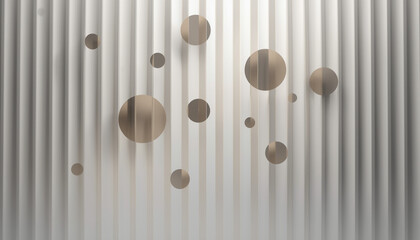 A modern wall with a unique design featuring various sized circles