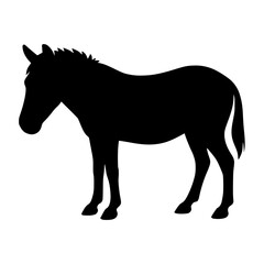 Obraz premium Minimalist Silhouette of a Donkey Standing Alone