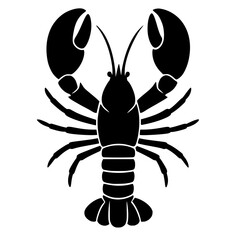 Obraz premium Minimalist Black Lobster Silhouette Graphic