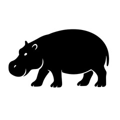 Obraz premium Minimalist Hippo Silhouette Graphic