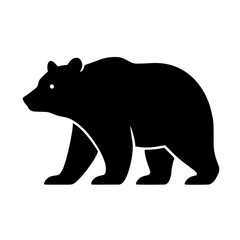 Obraz premium Minimalist Black Bear Silhouette Graphic