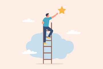 Man Climbing Ladder To Star © Sector30