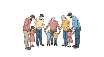 Fototapeta premium Family Members Holding Hands Together.