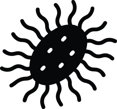 cyanobacteria blue green algae silhouette vector art illustration, black and white design