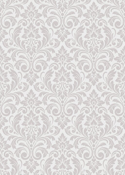 Vintage damask seamless pattern, elegant damask pattern vector wallpaper, classic damask pattern vector for Wallpaper, Fabric, Branding, Packaging, Invitations, Wedding, luxury design.