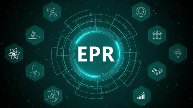 Enterprise Resource Planning EPR Digital Business System Interface with Futuristic Technology HUD Dashboard and Corporate Data Management Visualization 4K animation video