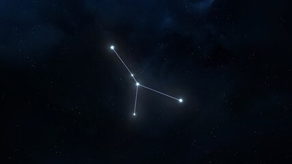 Cancer constellation on a starry background. Zodiac sign in the night sky. Stars form an astrological figure. © Nazarii