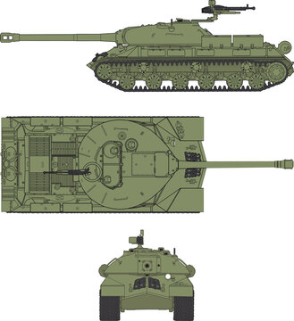 soviet_heavy_tank_is3_multi_view_vector.eps