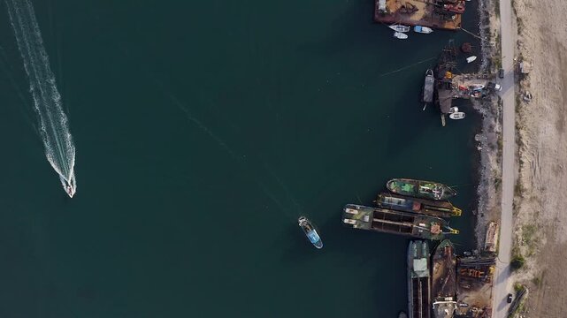 Fishing Trawler Returning to Port After a Day at Sea
