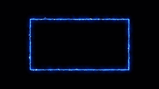 Rectangle animation glowing neon frame background , Neon line box animation, Square rectangle picture frame glowing neon animation on trasparent background.