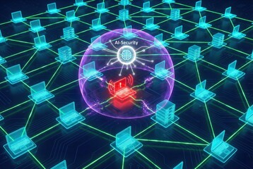 Fototapeta premium Endpoint detection system isolating compromised network devices