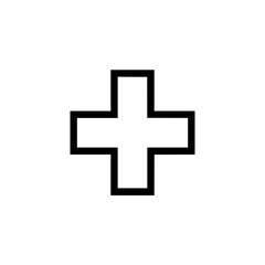 Fototapeta premium Black Cross Symbol on White Background