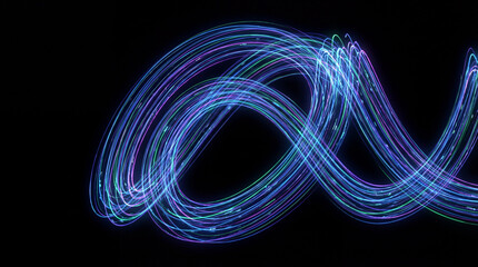 Glowing abstract light trails.