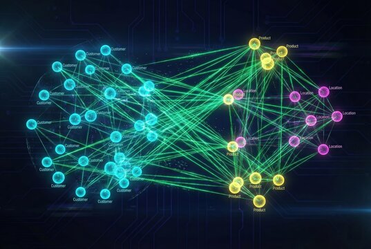 Graph database visually mapping complex multi-point relationships