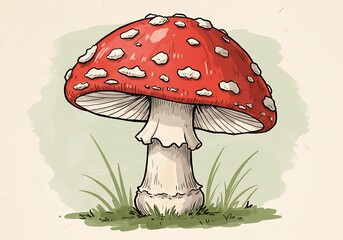 Crimson Cap & Verdant Meadow