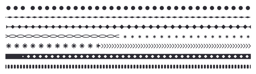 Geometric decorative borders and lines collection, featuring seamless illustrator brush strokes, vector patterns, and design accents for creative projects. © Dalim 4