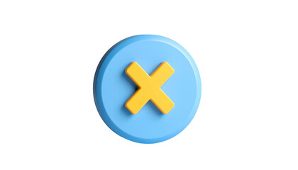 Obraz premium A 3D light blue circle with a yellow 