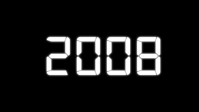 Count Up New Year Animation from 1990 to 2034. 2000 to 2034 year simple countdown animation.