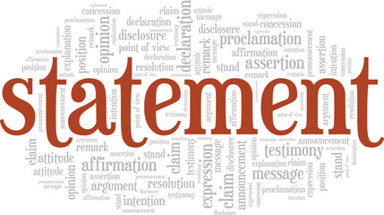 Fototapeta premium Statement word cloud conceptual design isolated on white background.