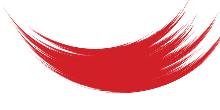 Dynamic vector depiction presents a bold red brush stroke; its textured surface and spontaneous expression creates an eye catching element on a white backdrop.