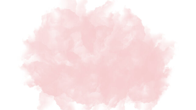 Soft Pink Watercolor Cloud on White Background vector illustration