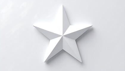 Aerial view of a white star-shaped object on a plain surface, likely a decorative item or symbol