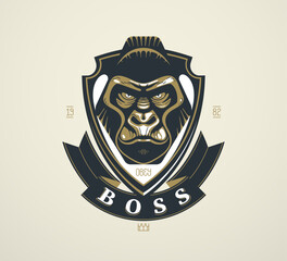 Powerful gorilla symbol representing leadership, authority, and dominance, designed for strong brands, corporate identity, and premium business positioning.