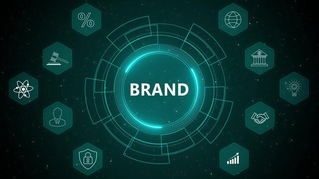 Brand Identity Digital Marketing Concept with Corporate Business Strategy and Futuristic Technology Visualization 4K animation video