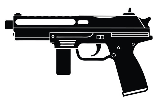 steyr m9 a1 silhouette line art vector illustration