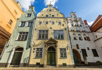 Obraz premium Three Brothers Historic Houses in Riga Latvia - Old Town Architecture