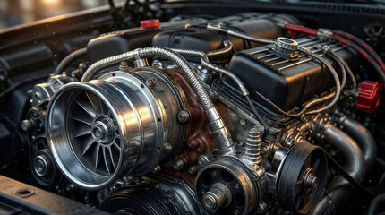 Detail of a car engine
