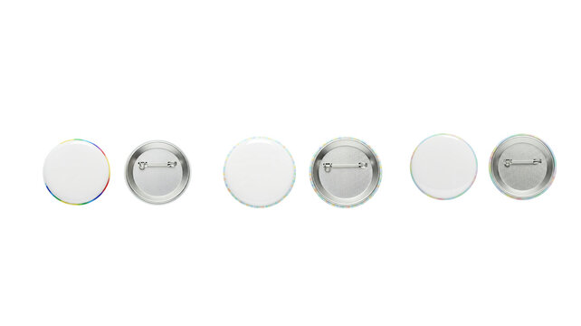 Blank round pin button badge isolated on transparent background. Ideal for branding, promotional, and identity designs.