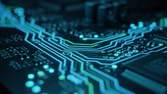 Futuristic Electronics Aesthetic portrayal of advanced and cutting-edge digital systems.