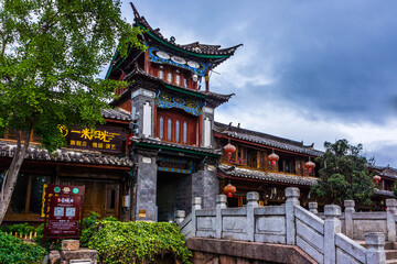 Obraz premium Ancient Lijiang Town Architecture, Yunnan China - Traditional Pagoda