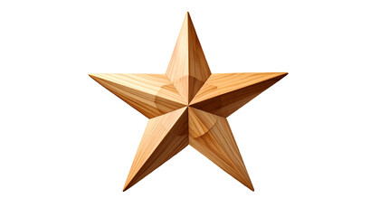 Obraz premium A polished, five-pointed wooden star with a realistic grain texture