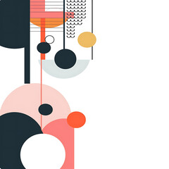 Minimal Geometric Abstract Background with Modern Color Circles