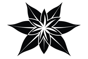 Obraz premium starflower silhouette line art vector illustration
