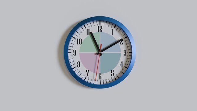 3D design of o'clock in elegant colours. 