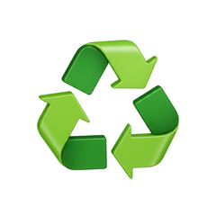 Obraz premium Green Recycling Symbol with 3 Arrows