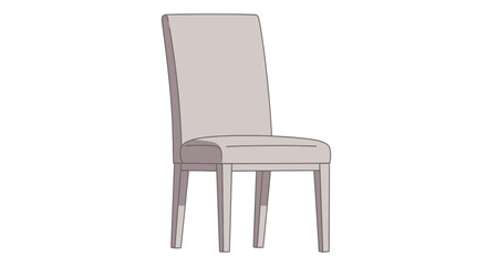 Fototapeta premium Illustration of an empty gray dining chair on white background.