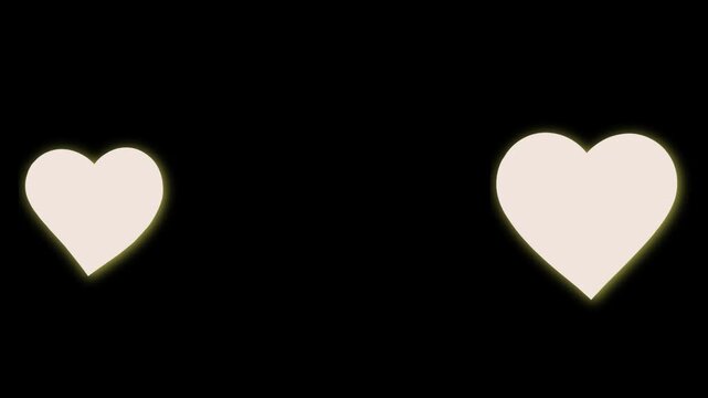 Looping repeatable animation of two hearts coming together 