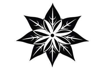Obraz premium starflower silhouette line art vector illustration