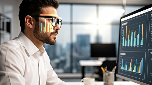 Analyzing Data Trends and Visual Metrics in a Modern Workspace