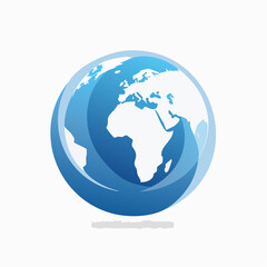 Naklejka premium Globe with swirling blue water representing global connectivity and travel