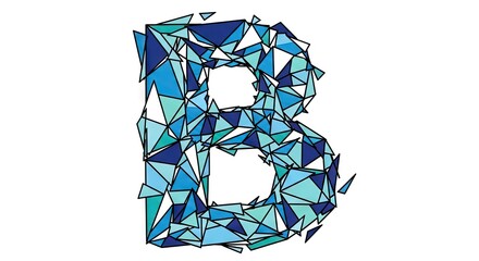 Fototapeta premium Geometric blue letter b abstract design for creative visuals and graphics