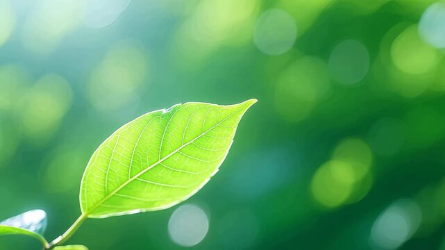 FreshGreenLeafwithDewdrops