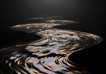 An abstract representation of a swirling cosmic phenomenon with vibrant colors and dynamic movement