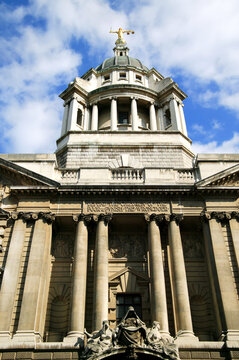 The Central Criminal Court fondly known as the Old Bailey in the city of London  England UK, scales of justice stock photo image
